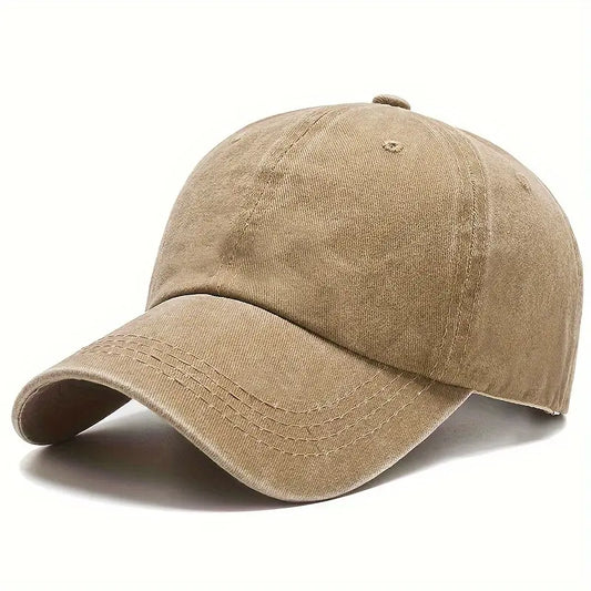 Beige Acid Washed Baseball Cap