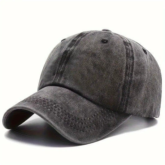 Black Acid Washed Baseball Cap