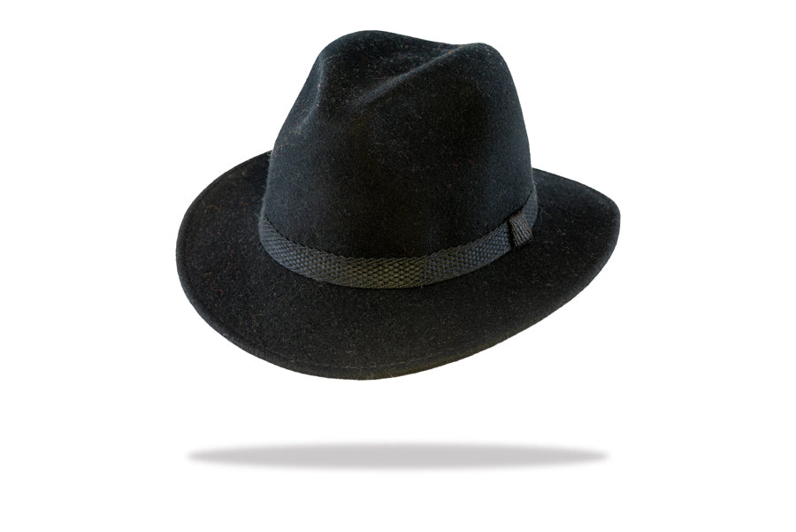 Fedora Womens Hat - Wool Felt in Black MF14-2BL