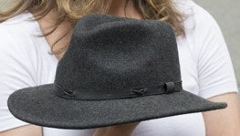Outback Mens Fedora Hat Wool Felt in Charcoal MF14-1