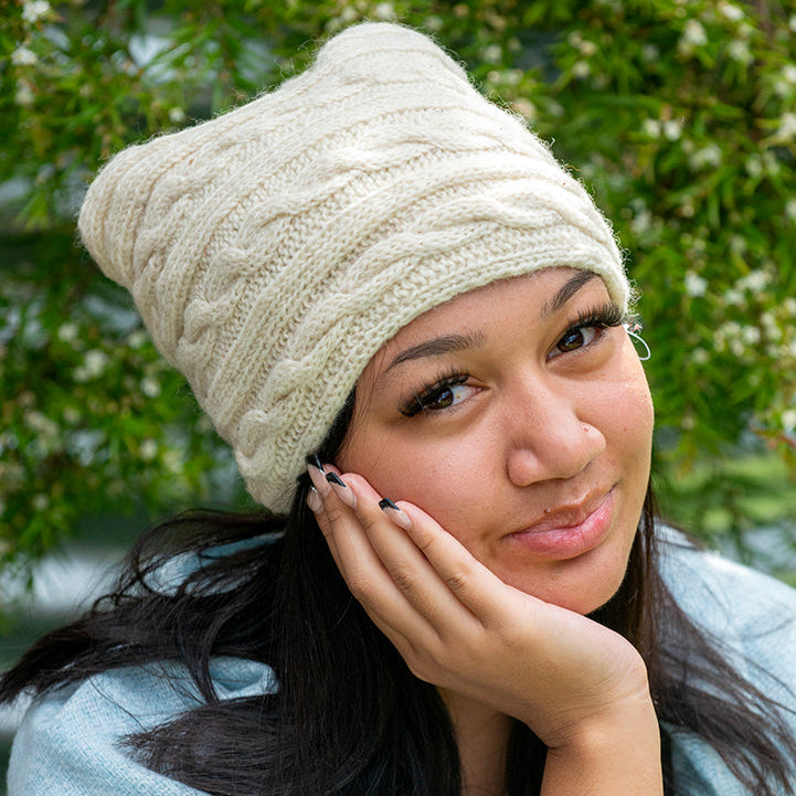 Womens-Cable-wool-Beanie-ponytail-cream-the-hat-project_2
