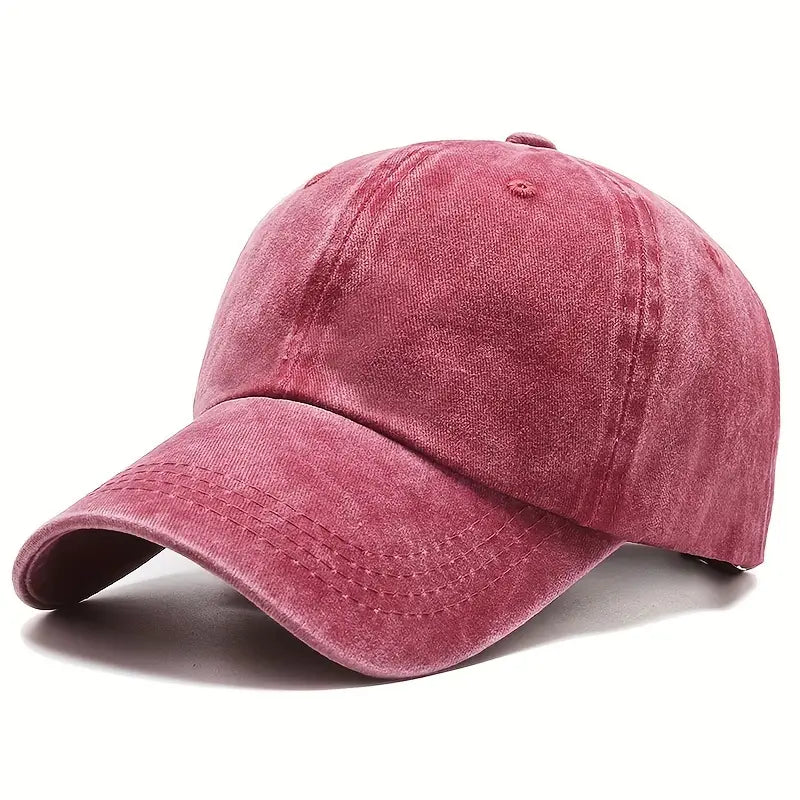 Red Acid Washed Baseball Cap MC24-1