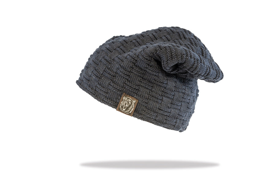 Slouch Beanie Plush Lined in Navy MB17-9
