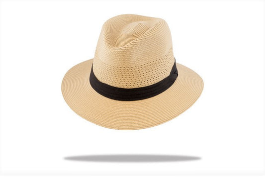 Mens Poly Panama Fedora in Natural 615804