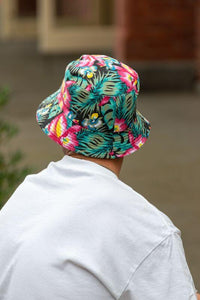 men's reversible floral hibiscus bucket hat