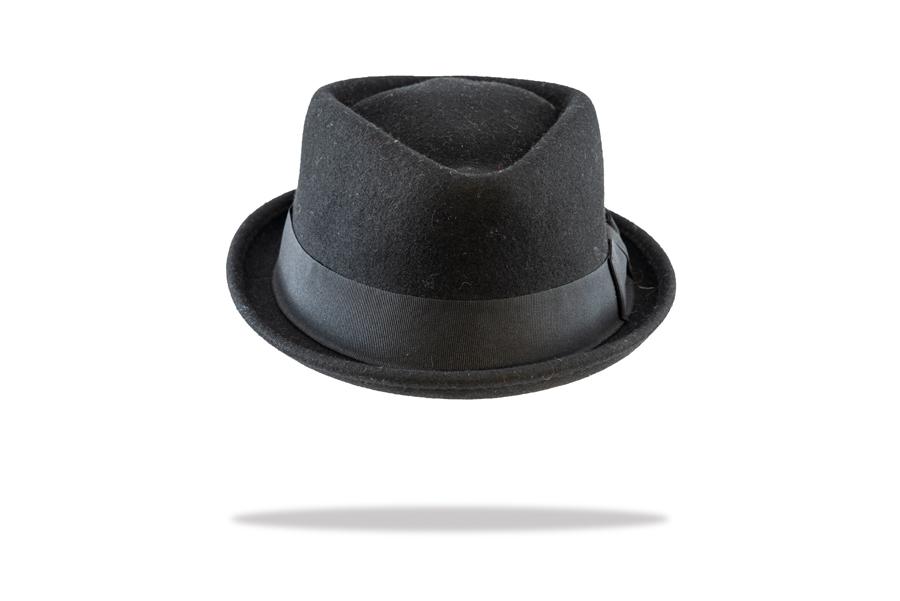Porkpie Mens Wool Felt in Black MF14-3