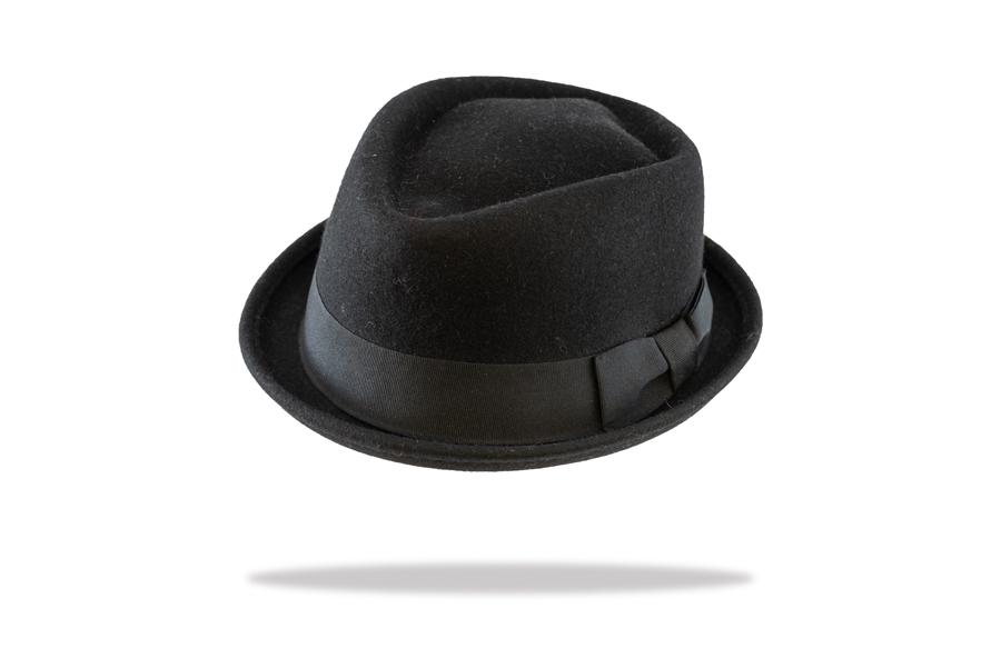 Porkpie Mens Wool Felt in Black MF14-3