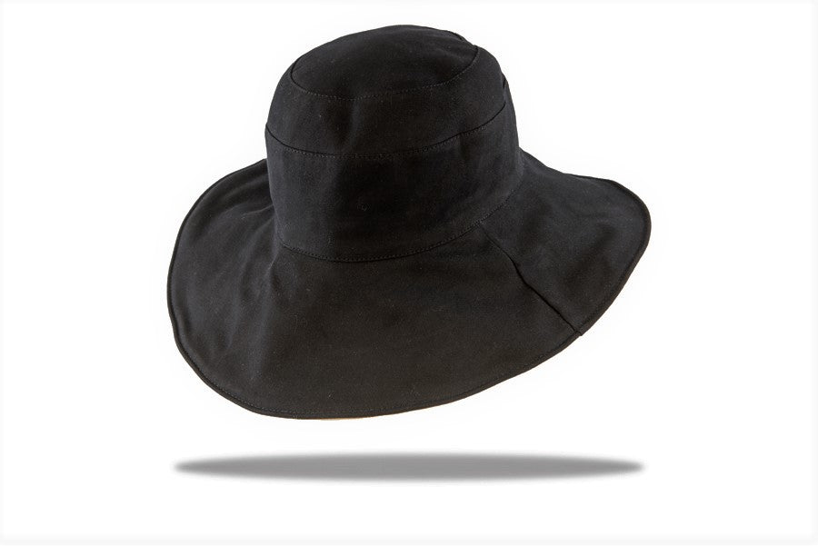 Sun Hat Women's 100% Cotton Reversible Black