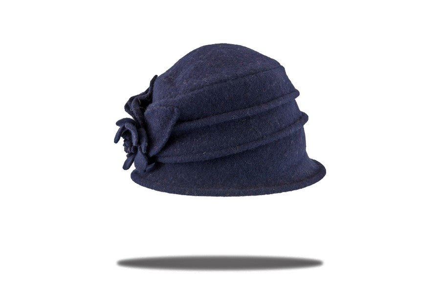 Women's Soft Wool Cloche Hat in Navy HW-01N