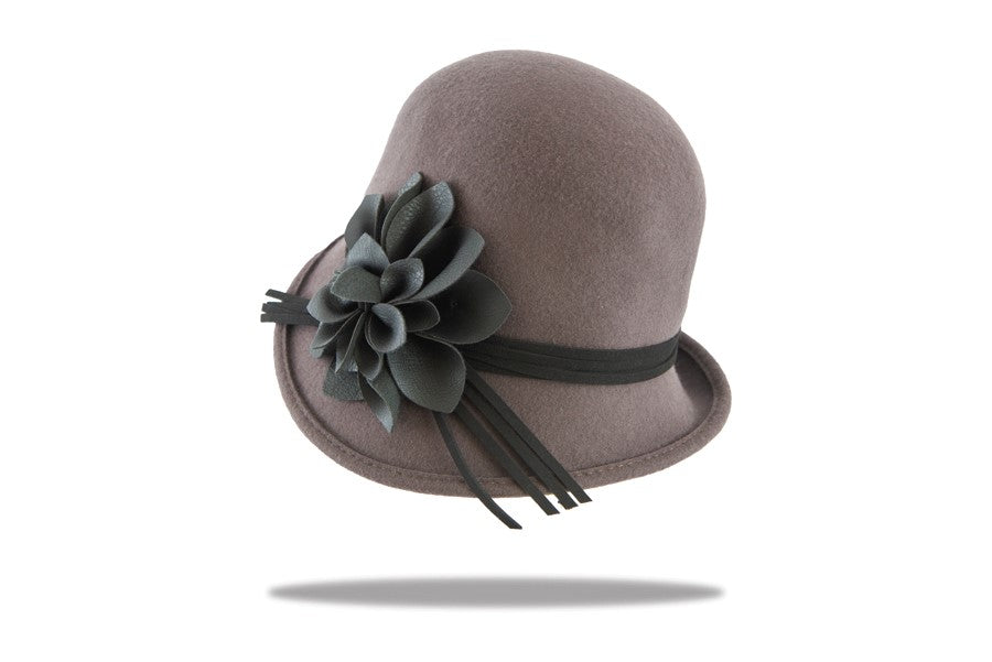 Womens wool felt Cloche in Ash WF14-3