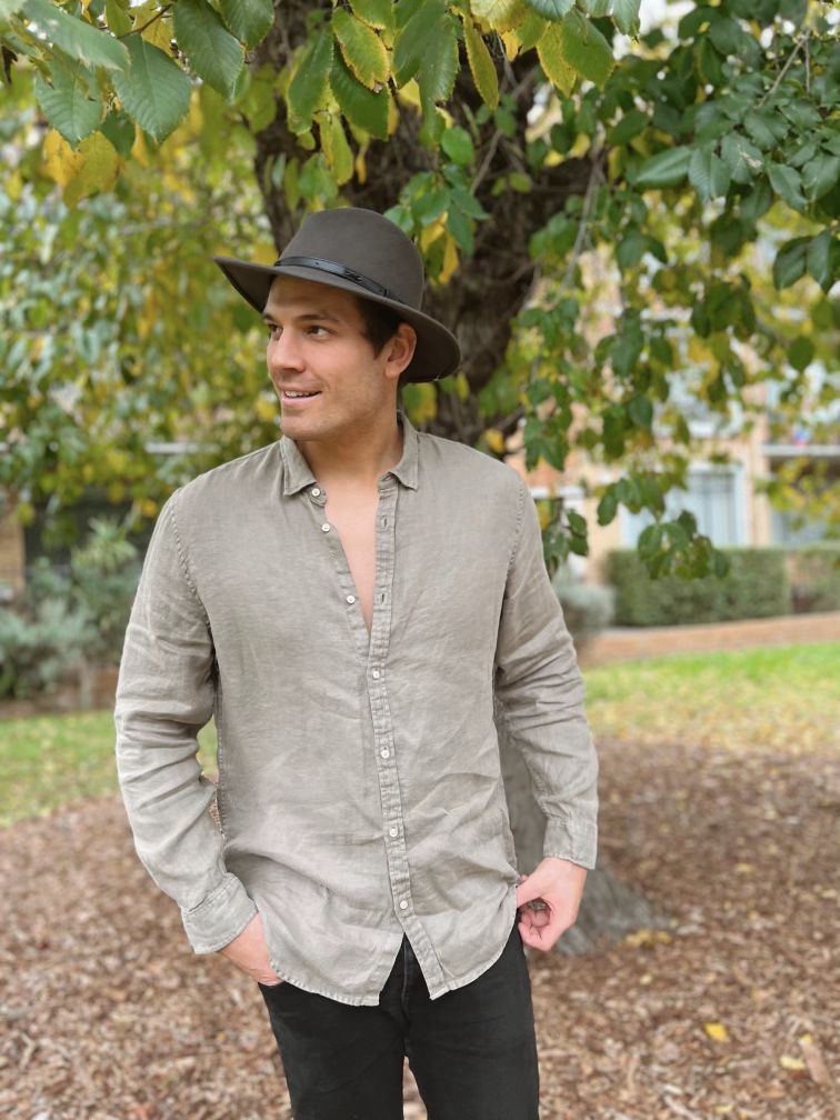 Outback Mens Fedora Hat Wool Felt in Ash MF14-1