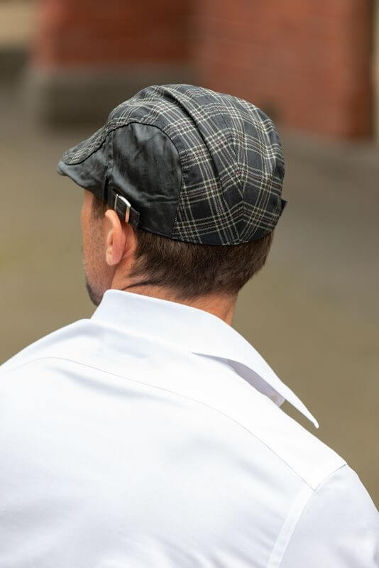 Men's Brown Checkered Flat Cap