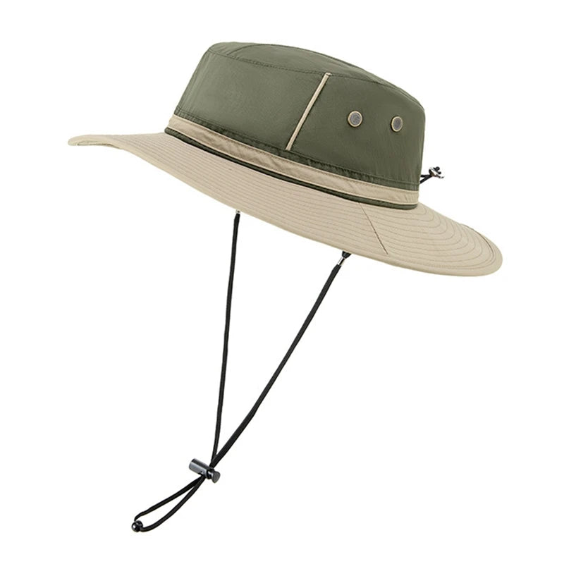 Duel-tone Sun Hat in Forest Green and Cream