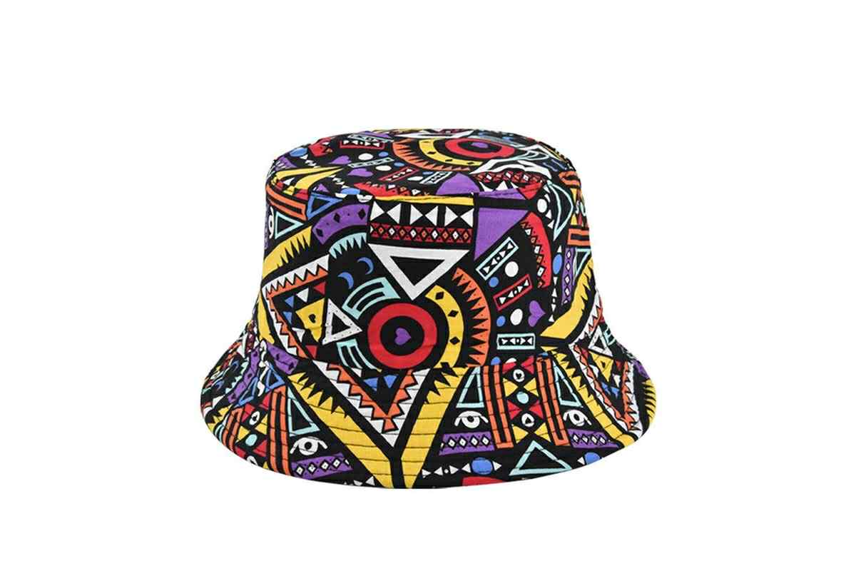 Geometric Shape Purple and Yellow Bucket Hat