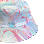 Bucket Hat in Pink, Blue and White swirls