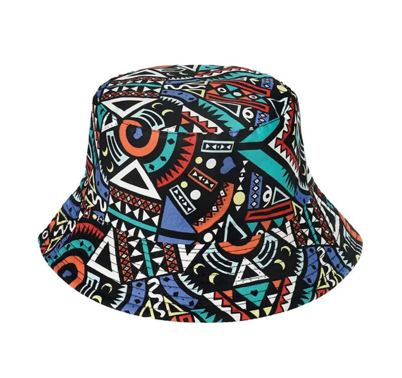 Geometric Shape Blue and Orange Bucket Hat