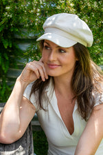 Load image into Gallery viewer, Baker Boy Cap Women&#39;s in Cream C22-3
