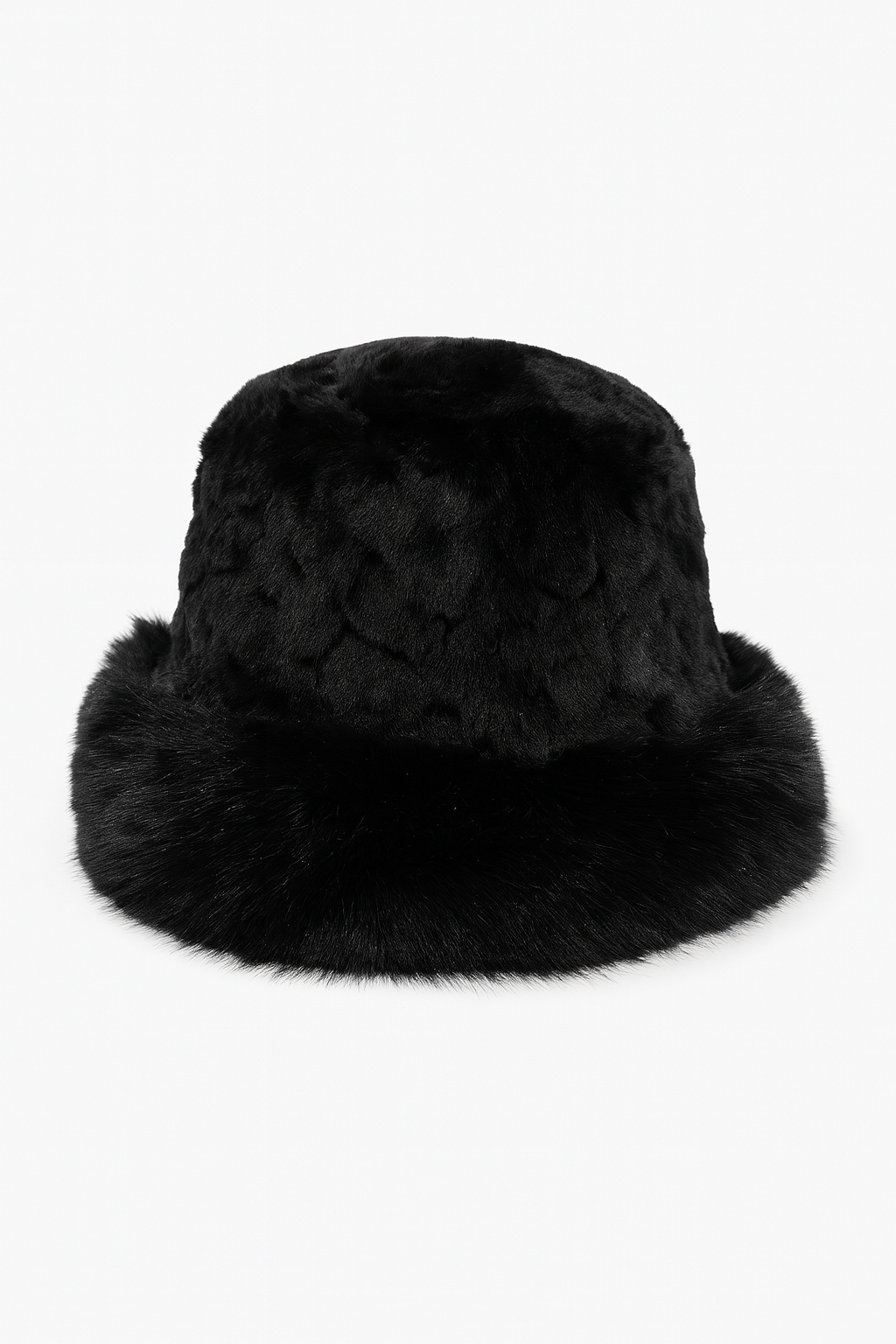 Black Faux Fur Bucket Hat