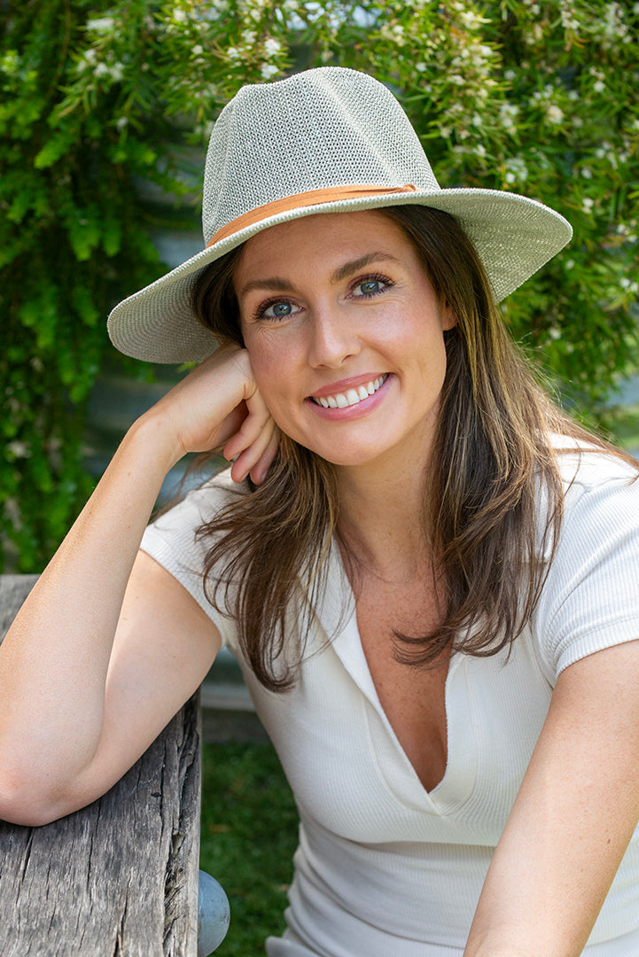 Fedora in Sage With Tan Band CB22-1