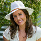 Fedora in White With Tan Band CB22-1