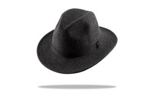 Womens wool felt fedora in Charcoal MF14-2