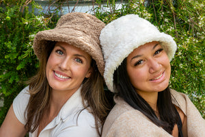 Fluffy Bucket Hat in Camel WB22-2