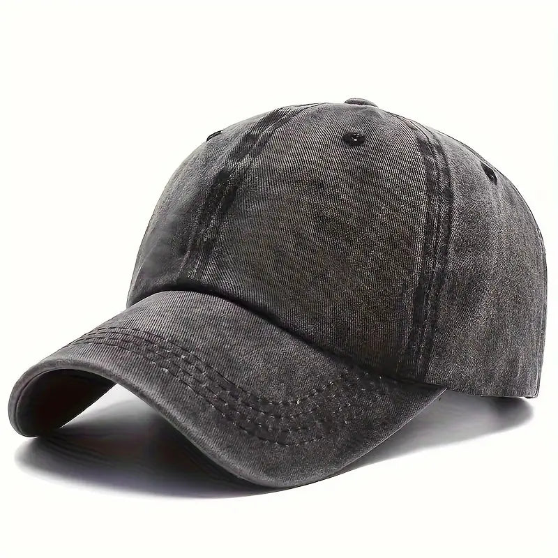 Black Acid Washed Baseball Cap MC24-1