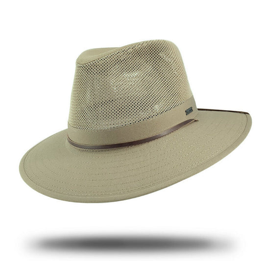 Men's Mesh Crown Safari Hat in Khaki -SD780