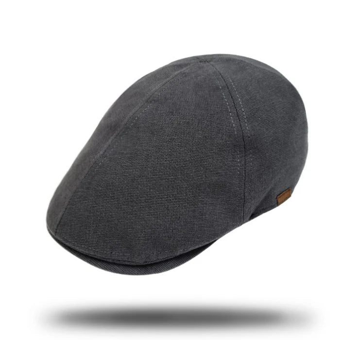 Stanton Traditional Flat Cap 6-Panel Ivy in Charcoal SY208