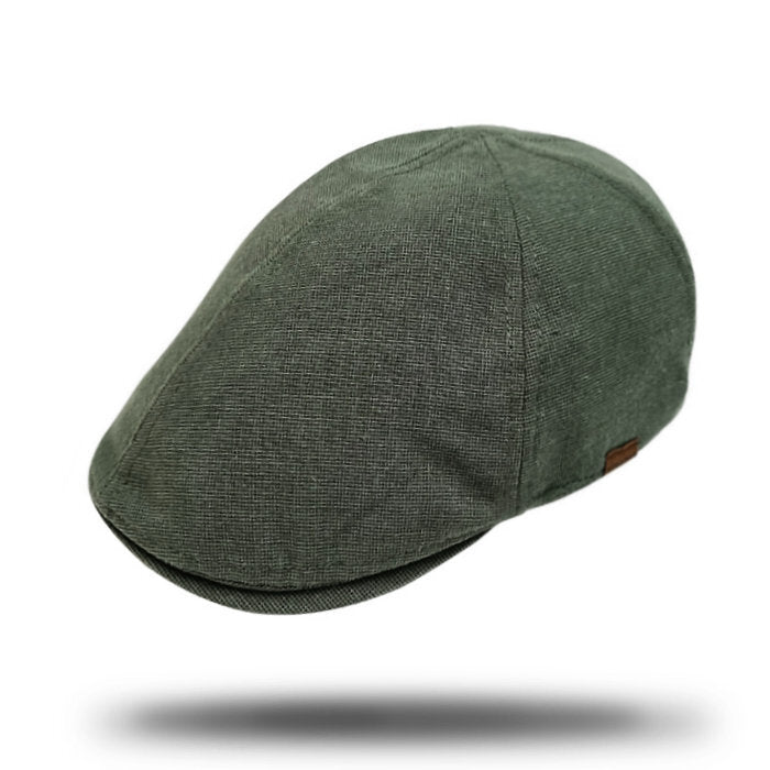 Stanton Traditional Flat Cap 6-Panel Ivy in olive SY208