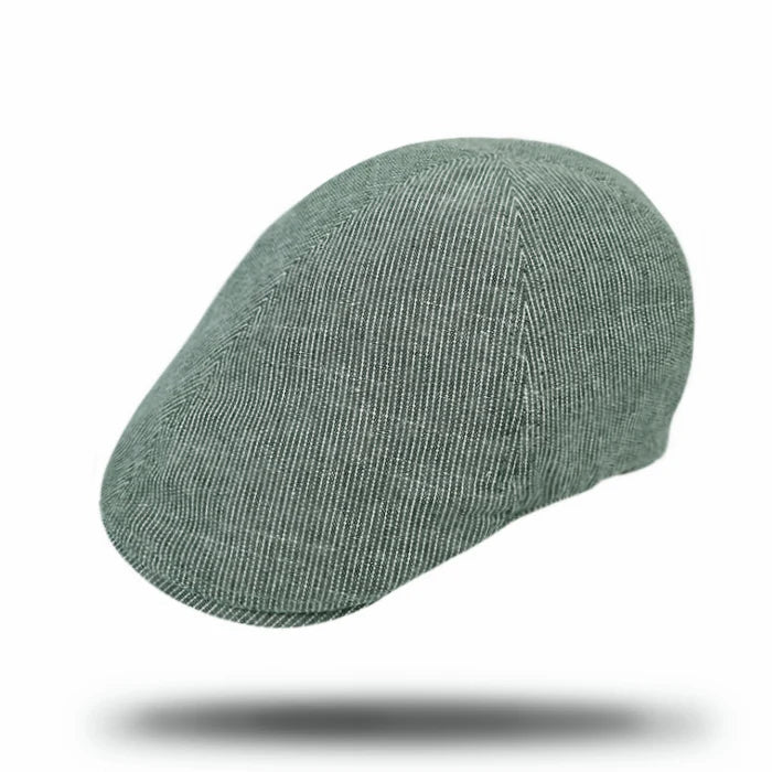 Stanton Cotton Blend Flat Cap in Green-SY335