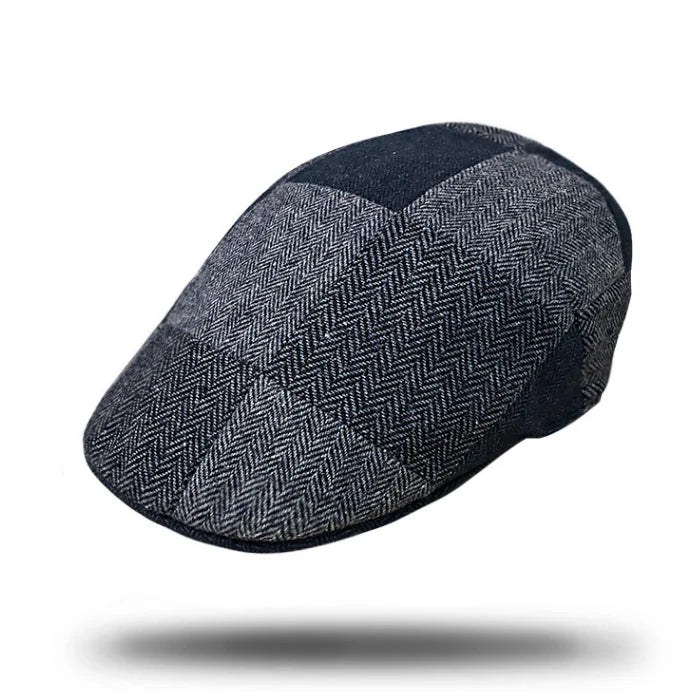 Wool Blend Patch Ivy in Black Check -SY804