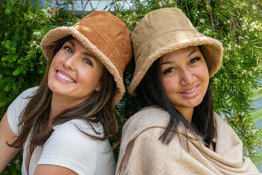 Winter Bucket Hat in Camel and Tan WB22-4