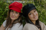 Load image into Gallery viewer, Womens Cap Angora Blend Plush Lined in Black and RedHWA-05
