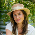 Women's Summer Boater with Moss Band