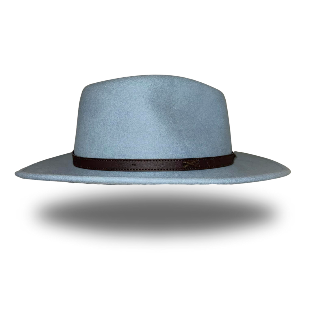 Womens Wool Felt Outback Blue Fedora MF 14-01