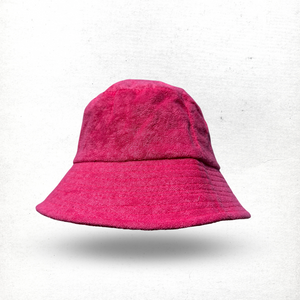 Terry Bucket Hat in Pink Fluorescent