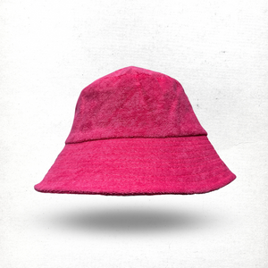 Terry Bucket Hat in Pink Fluorescent