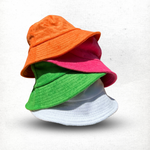 Load image into Gallery viewer, Terry Bucket Hat in White
