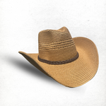 Load image into Gallery viewer, Tan Cowboy Hat with Braided Band

