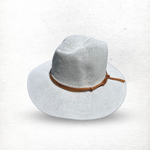 Load image into Gallery viewer, Fedora in White With Tan Band CB22-1
