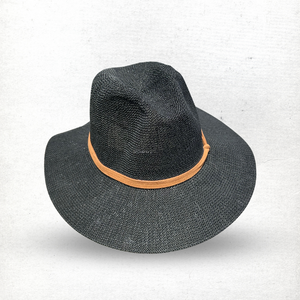 Fedora in Black With Tan Band CB22-1