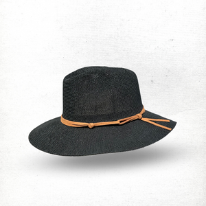 Fedora in Black With Tan Band CB22-1