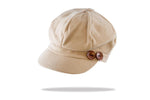 Load image into Gallery viewer, Women&#39;s Baker Boy Cap in Beige - The Hat Project
