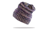 Load image into Gallery viewer, Women&#39;s Ponytail Beanie in Purple - The Hat Project
