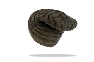 Men's Plush Lined Slouch Beanie in Grey - The Hat Project