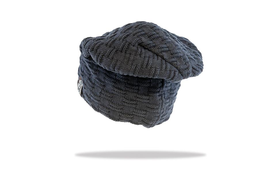 Men's Plush Lined Slouch Beanie in Navy - The Hat Project