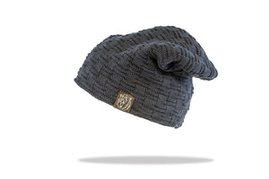 Men's Plush Lined Slouch Beanie in Navy - The Hat Project