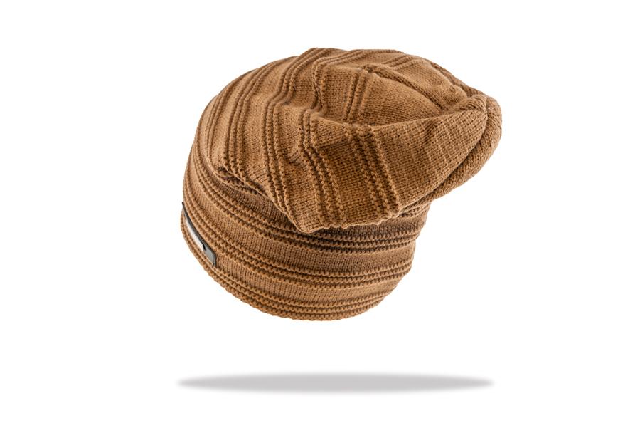 Men's Plush Lined Slouch Beanie in Tan - The Hat Project