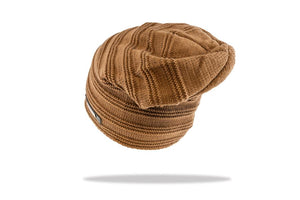 Men's Plush Lined Slouch Beanie in Tan - The Hat Project